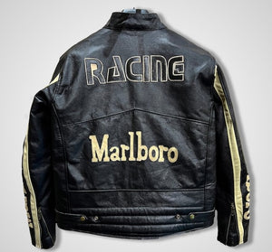 Marlboro Vintage Racing Leather Jacket Black