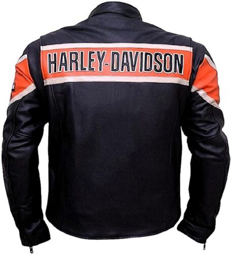 Harley Davidson Jacket Moto Gear Black Cow Leather Jacket for Mens ...