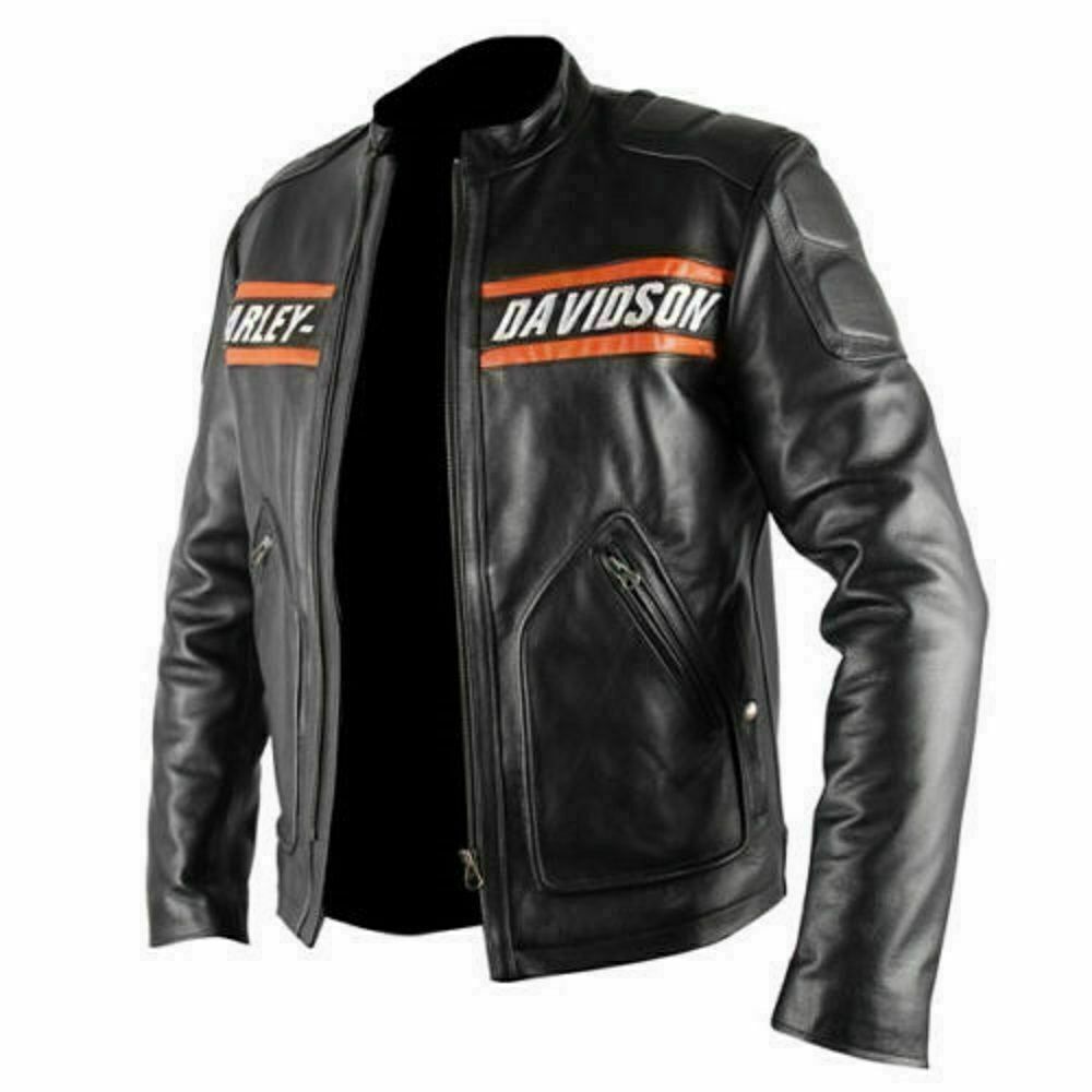 Men's Passing Link Harley Davidson Motorcycle Leather Jacket Goldberg ...