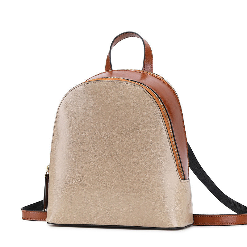 Zee Leather - New Style Genuine Leather Cowhide Fashion All-Match Backpack Female Bag
