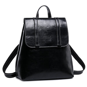 Zee Leather - Leather Handbags Leisure Travel Backpack Simple Fashion Oil Wax Leather