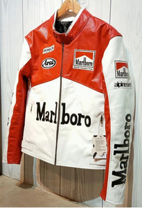 Red and White Marlboro Racing Leather Jacket Formula F1