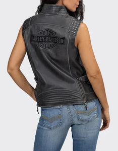 Women's H-D Electra Studded Leather Vest