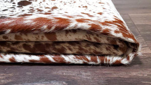 Premium Quality Real Tricolor Cowhide Rug Leather/ Cow Skin Area Rug Hair on Leather Hide 6.5 ft X 6.5 ft - 36 x 36 sq.ft Approx. (Tricolor 21)