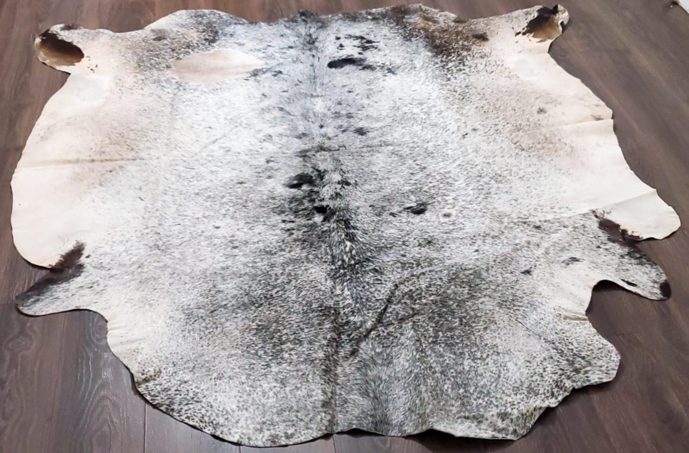 Premium Quality Real Tricolor Cowhide Rug Leather/ Cow Skin Area Rug Hair on Leather Hide 6.5 ft X 6.5 ft - 36 x 36 sq.ft Approx. (Tricolor 23)