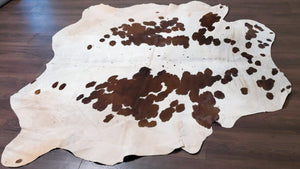 Premium Quality Real Tricolor Cowhide Rug Leather/ Cow Skin Area Rug Hair on Leather Hide 6 ft X 6 ft - 36 x 36 sq.ft Approx. (Tricolor 27)