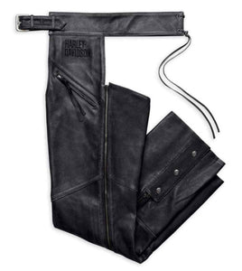 HD Men's Embroidered Distressed Leather Chaps