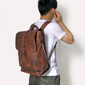 Zee Leather - Tanning leather leather backpack Backpack Bag retro leather tanned leather men pack a computer on behalf of foreign trade