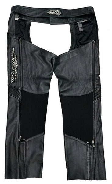 New Harley Davidson Womens Leather Motorcycle Chaps Size XS Black Biker  Gift 