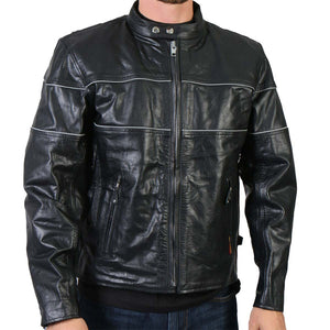 Men's Leather Vented Scooter Motorbike Leather Jacket