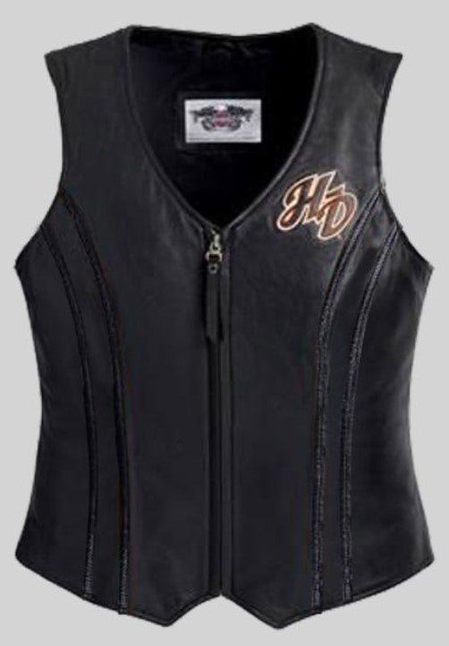 Harley Davidson Women's Embroidered Leather Vest
