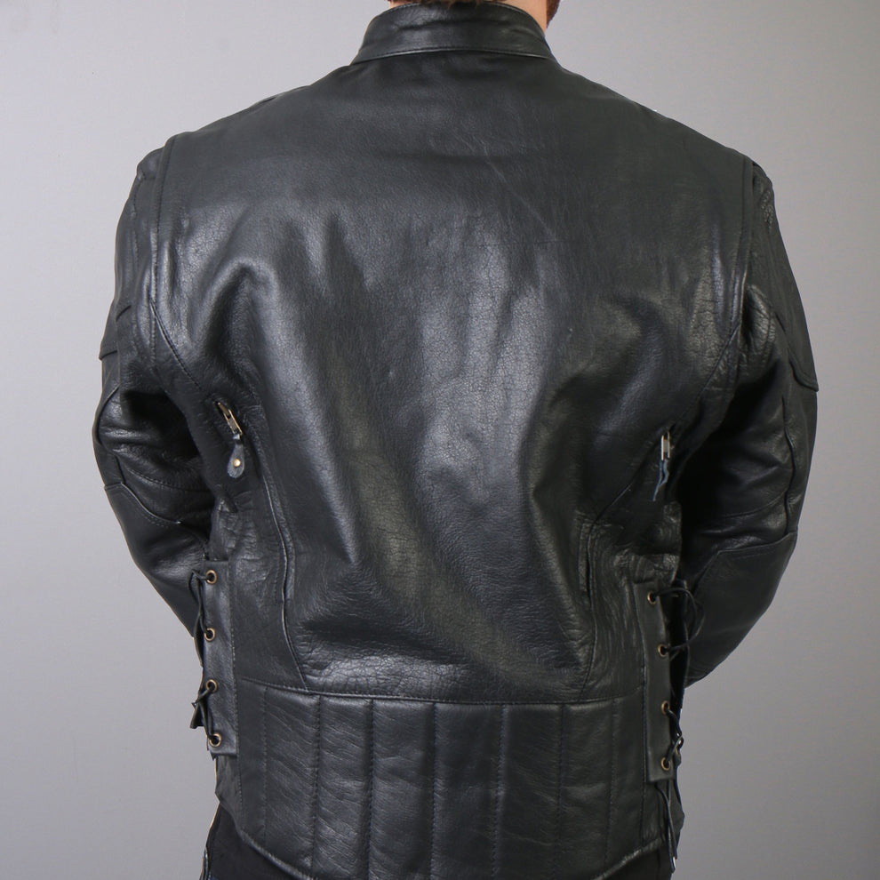 Men's Vented Motorbike Leather Jacket