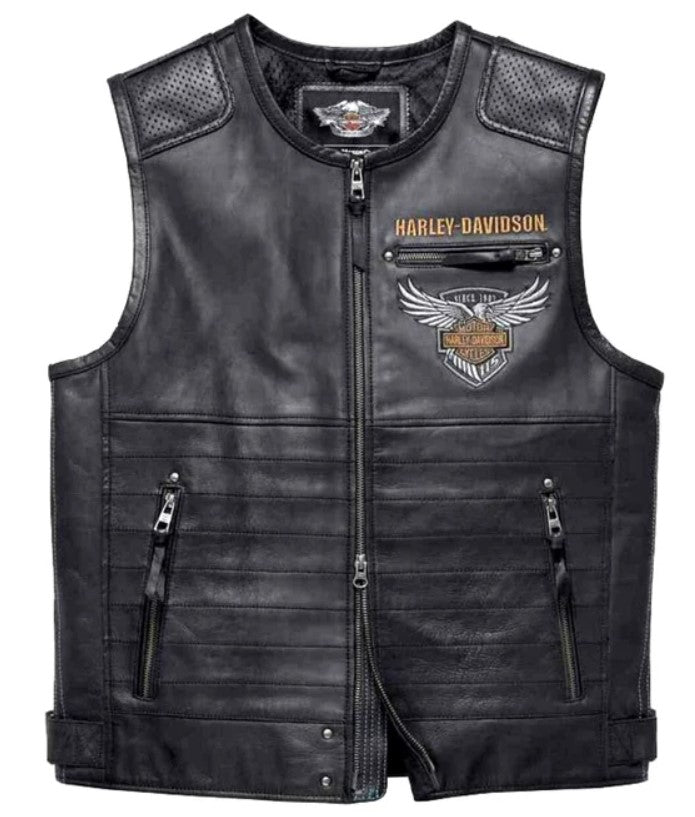 Harley Davidson Men's 115th Anniversary Limited Edition Leather Vest