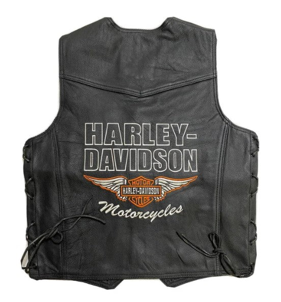 Harley Davidson Men Cafe Racer Motorcycle Leather Vest