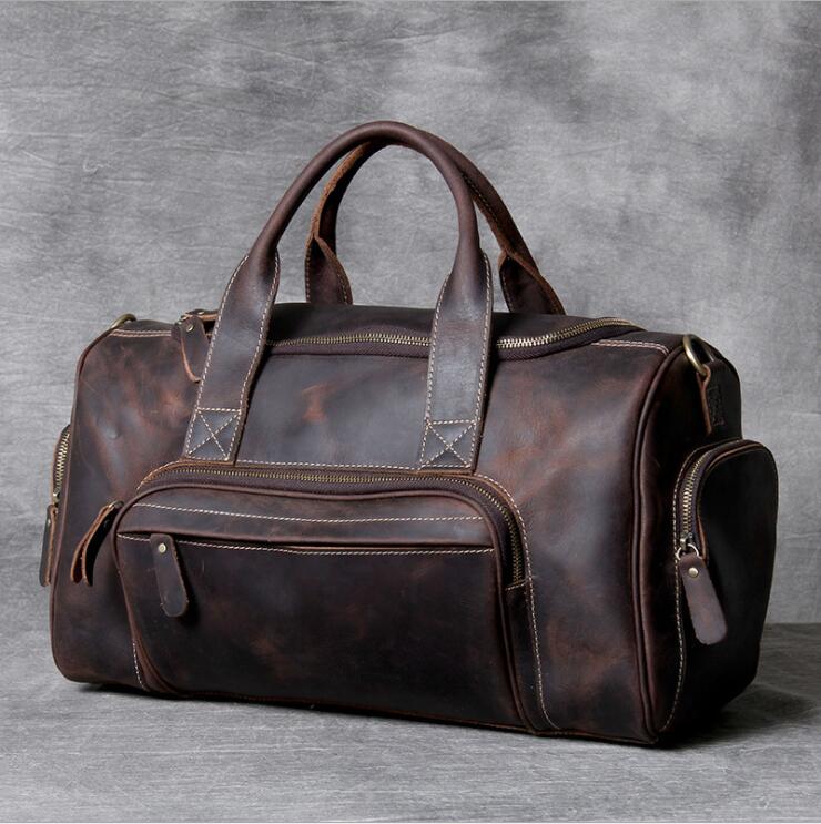 Real Luxury Leather Duffle Bags For Business Carryon Luggage