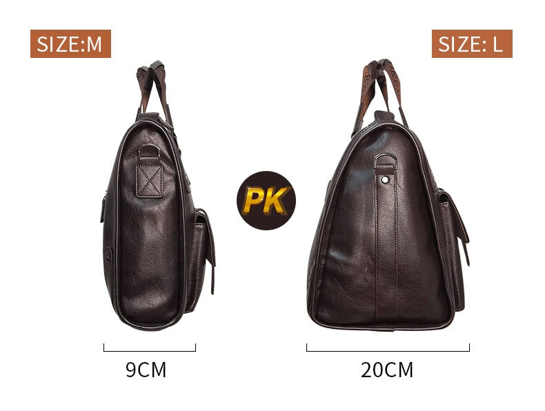 Zee Leather – Men’s Leather Black Briefcase Business Handbag Messenger Bags Male Vintage Shoulder Bag Large Laptop Travel Bags