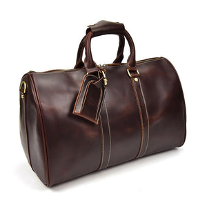Zee Leather New Fashion Brand Designer Business Trip Travel Bag For Man Outdoor Genuine Leather Shoe Duffle Bag Male Coffee Black