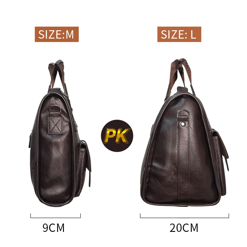 Men's Pu Leather Bag Handbag Briefcase Shoulder Bag Vintage