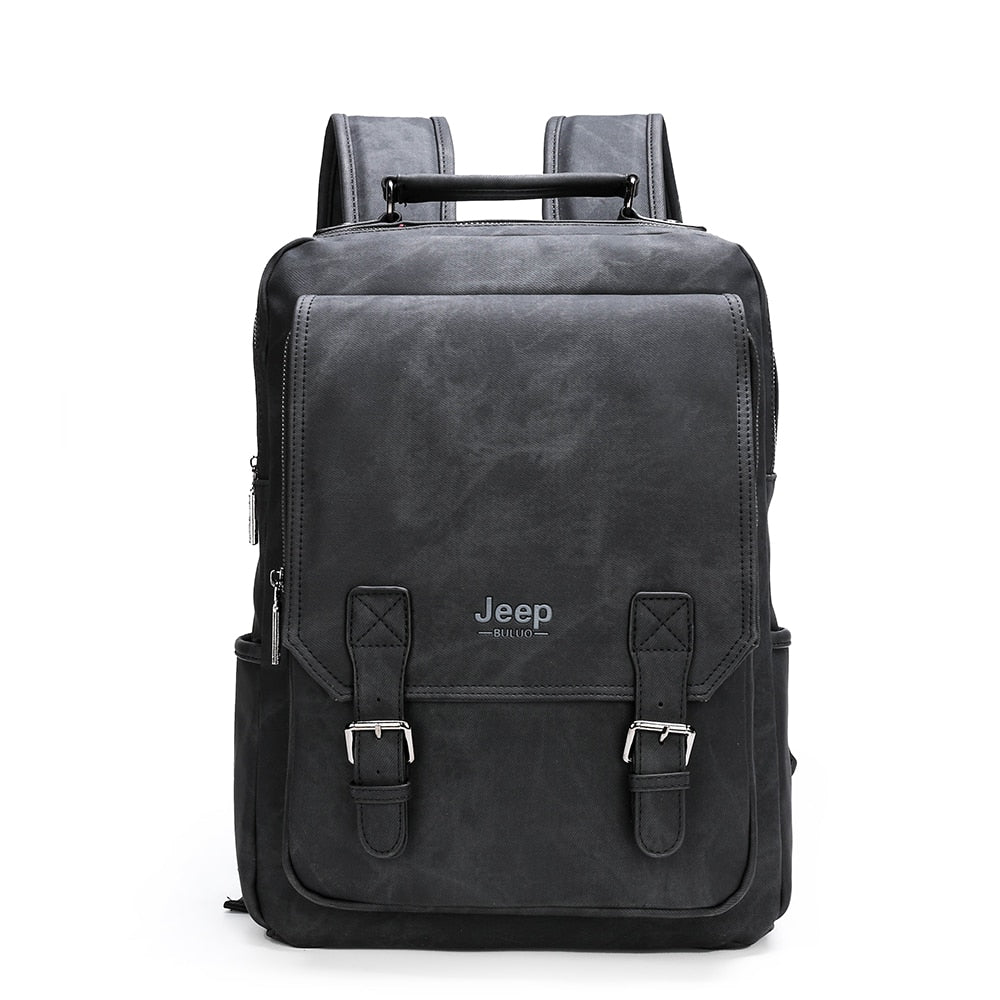 Men Leather Backpacks USB Charging Anti-theft Bolsas Mochila Large Boy  Schoolbag Travel Bag School Backpack