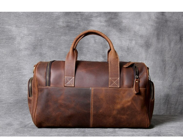 Zee Leather New Fashion Brand Designer Business Trip Travel Bag For Man Outdoor Genuine Leather Shoe Duffle Bag Male Coffee Black