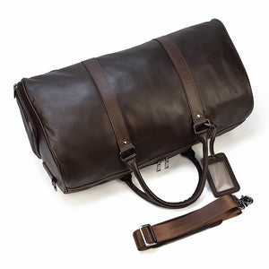 Zee Leather - Large Luggage/ Travel made of Cowhide Genuine Leather Travel Duffle Bag