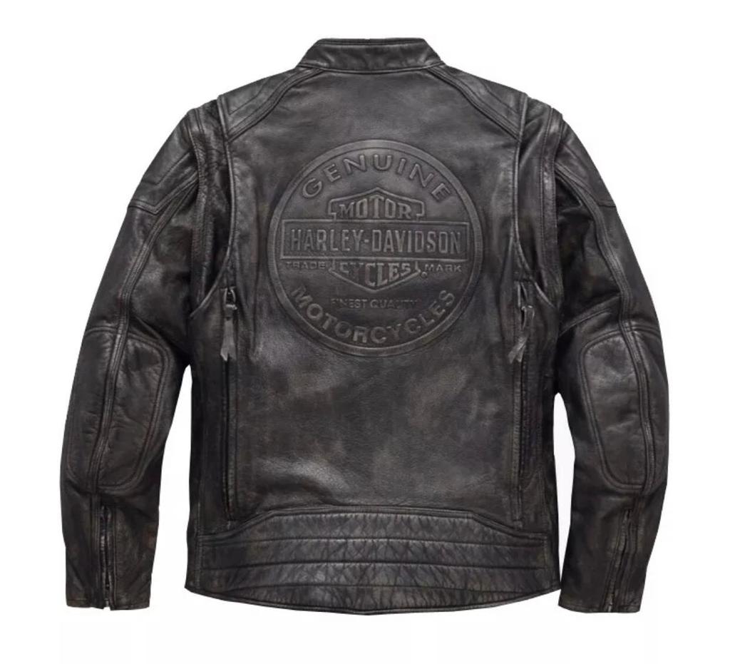 Harley Davidson Men's Dauntless Convertible Leather Jacket, Distressed ...