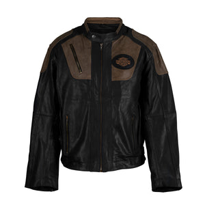 New Men's Black & Brown Motorbike Riding Jacket