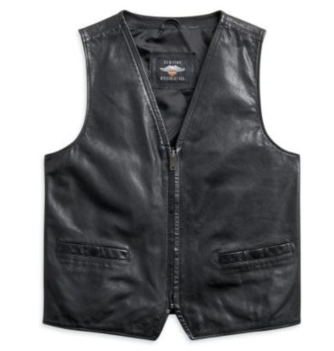 Harley Davidson Men's Leather Vest - Slim Fit