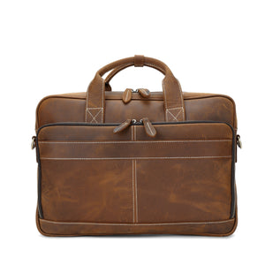 Zee Leather - Horse Leather Shoulder Bag for Men’s Leather Laptop Bag Portable Briefcase