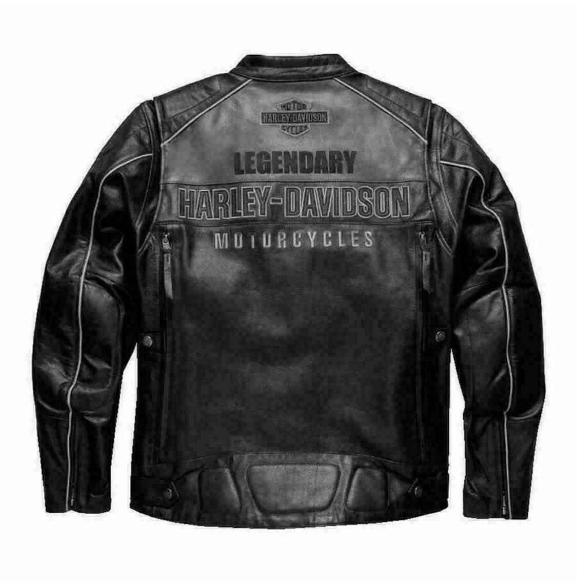 Harley Davidson Men's VOTARY Black Gray Leather Jacket – Zee Leathers